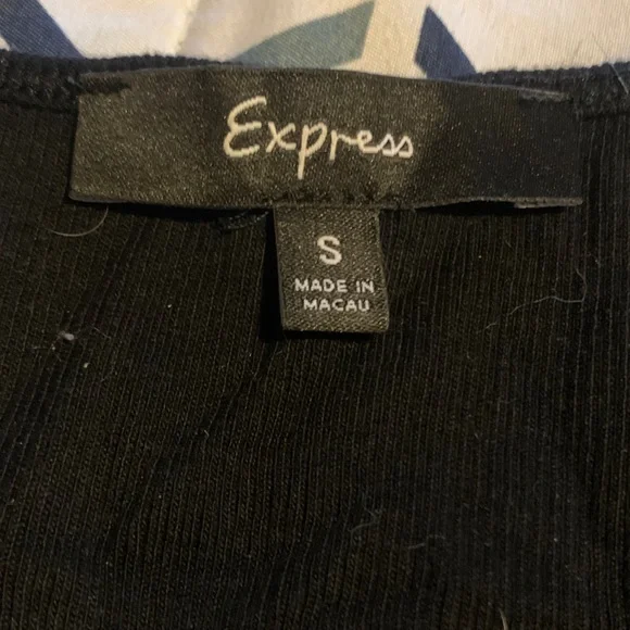 Express Small but stretchy Black and Silver Sequin Tank Top 100% Pima Cotton - Picture 5 of 7